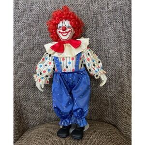 Circus Parade Collection Porcelain Clown Hand Painted Doll 1991 18 Inches